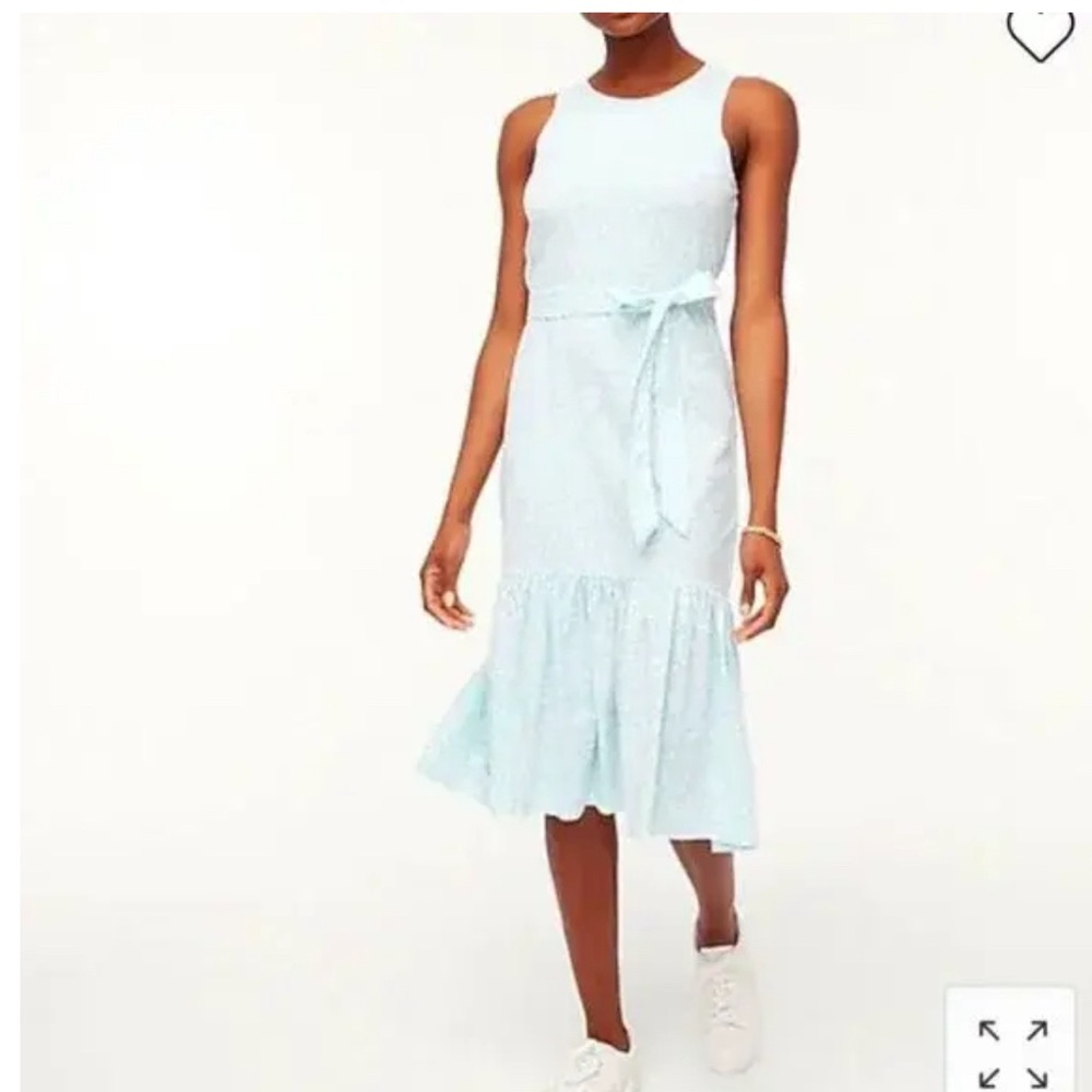J.Crew printed knit tie waist midi dress